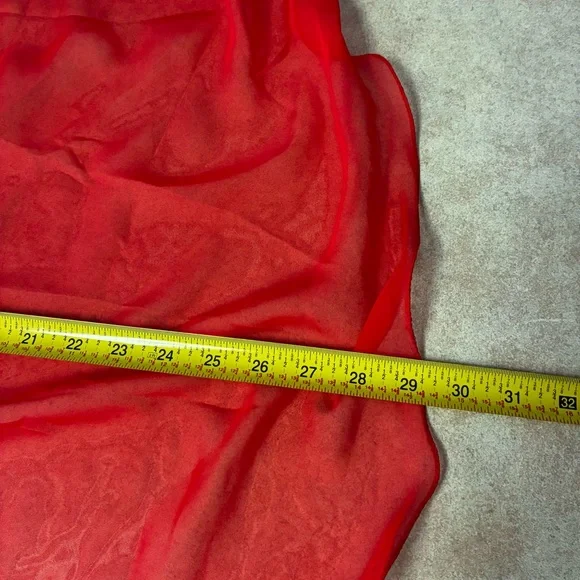 Solid Red Rectangle Scarf - Picture 8 of 9